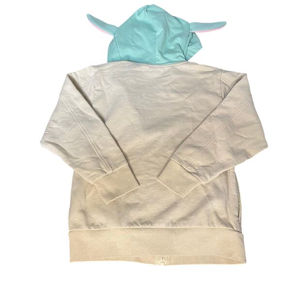 Stars Wars Yoda beige full zip hooded Yoda head sweater SIZE S - Picture 3 of 3